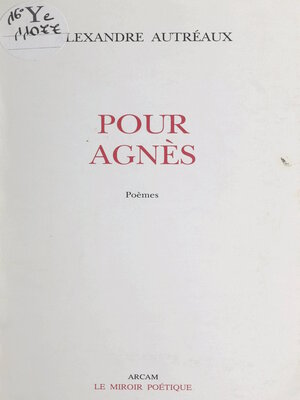 cover image of Pour Agnès